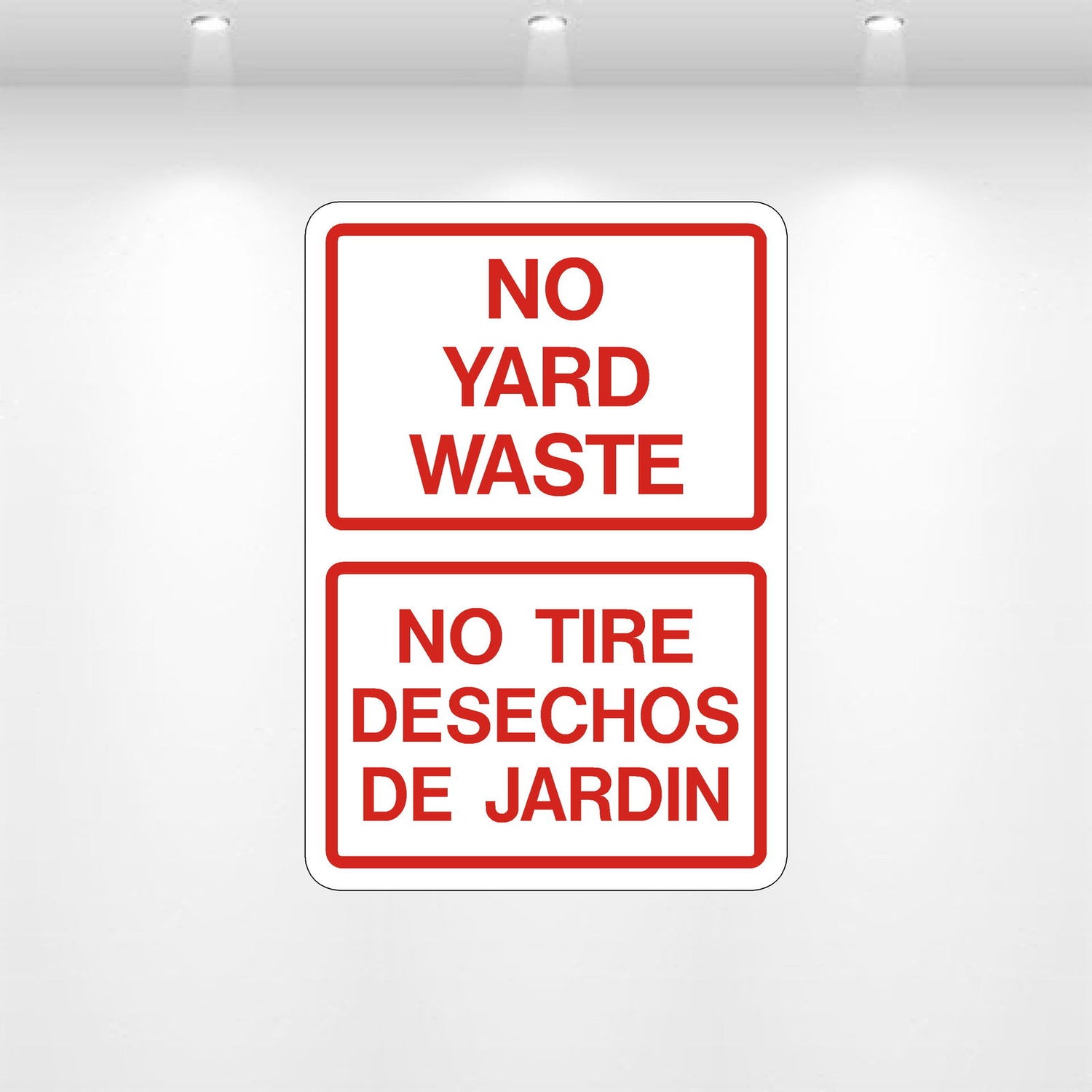 No Yard Waste Decal for Trash Bins and Dumpsters – Waste Disposal Label