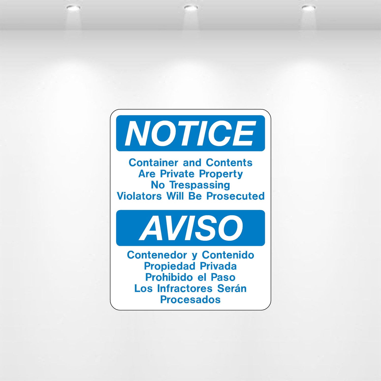 Decal - Notice Aviso Container and Contents are Private | Safety Decals