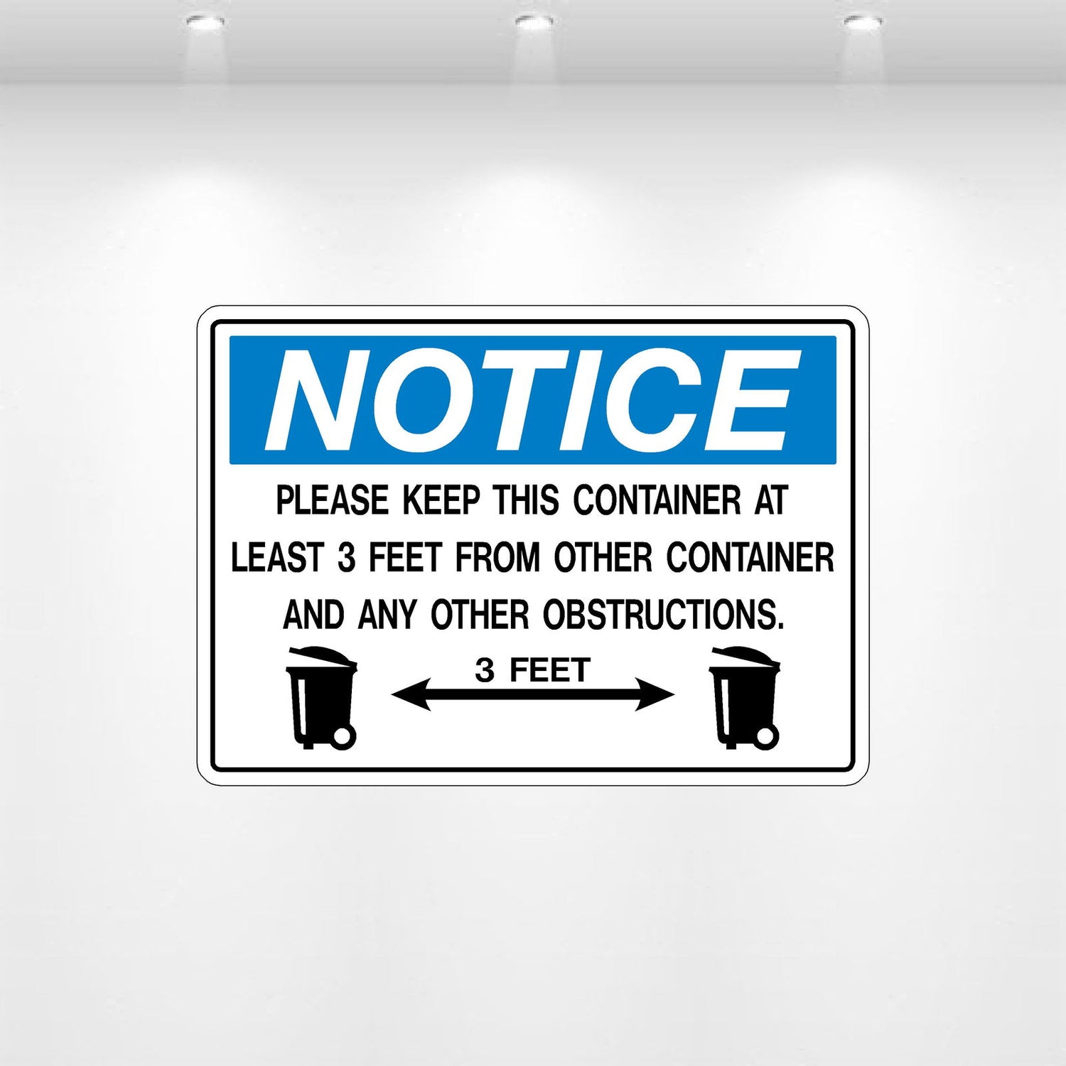 Decal - Notice Please Keep at least 3 Feet | Safety Decals