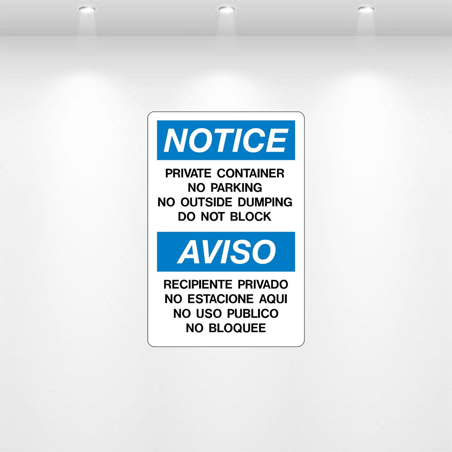 Decal - Notice Private Container | Safety Decals