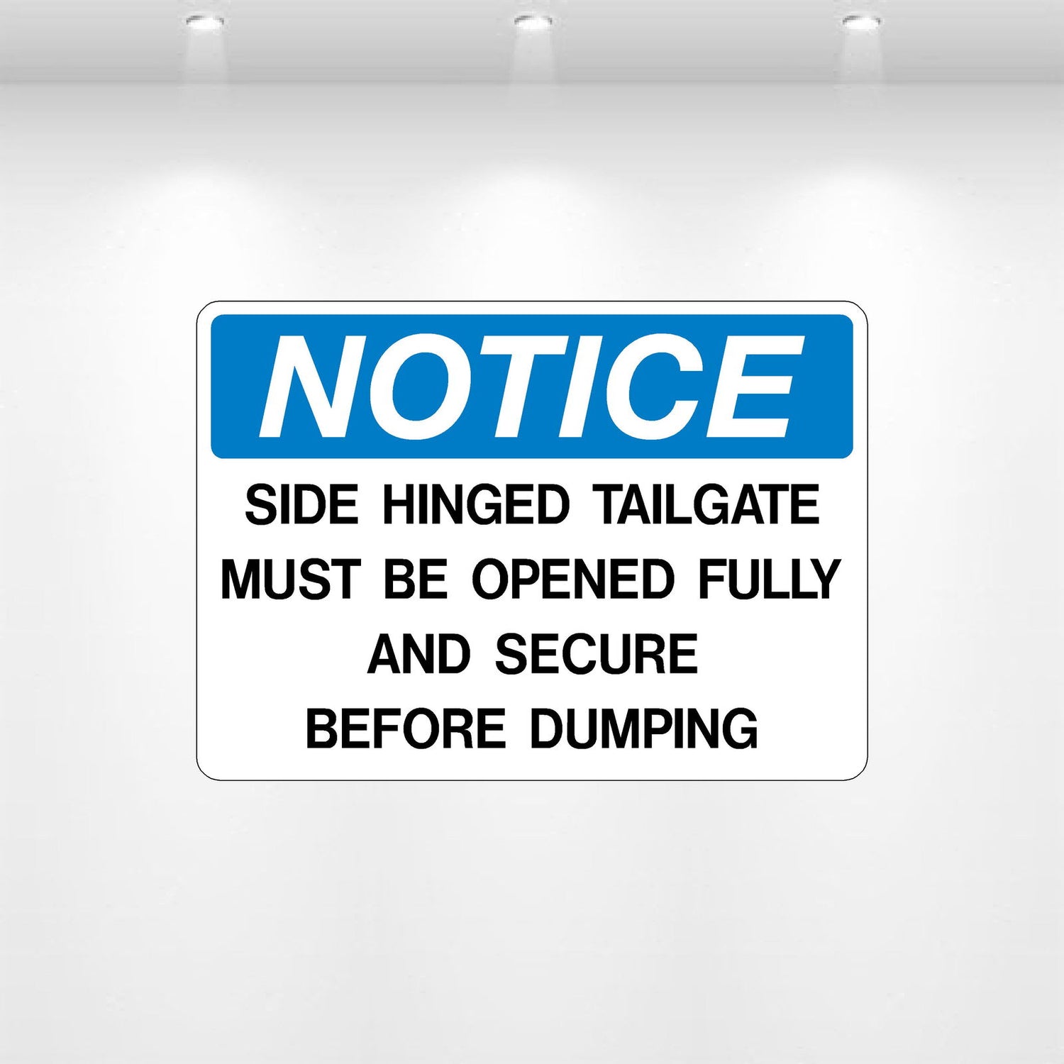 Decal - Notice Side Hinged Tailgate | Safety Decals