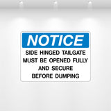 Decal - Notice Side Hinged Tailgate | Safety Decals