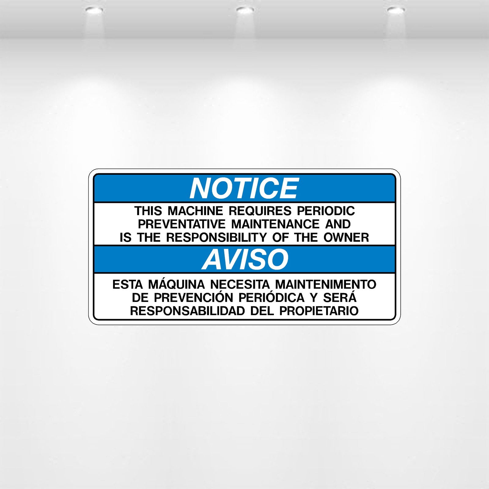 NOTICE Maintenance Required Decal | Industrial Equipment Label – Safety ...