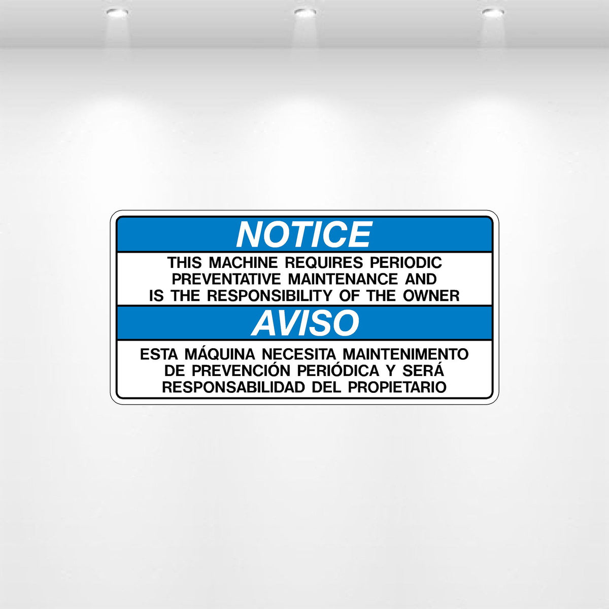 NOTICE Maintenance Required Decal | Industrial Equipment Label – Safety ...