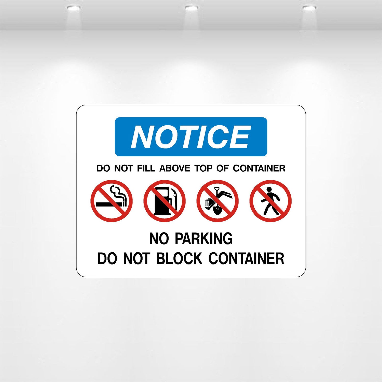 Decal - Notice do Not Fill Above Top on Container | Safety Decals