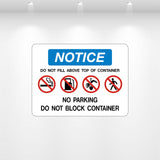 Decal - Notice do Not Fill Above Top on Container | Safety Decals