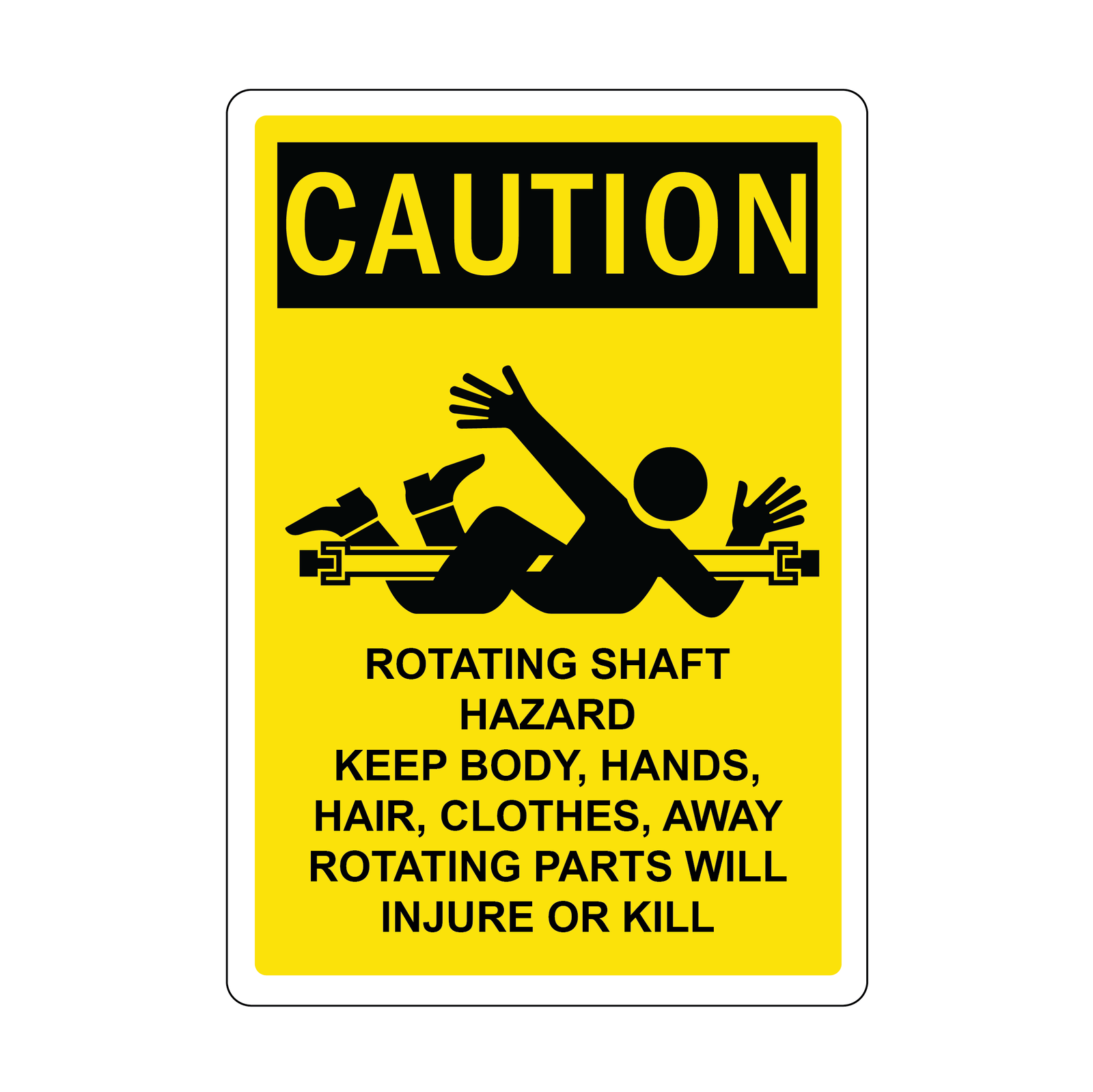 Decal - Rotating Shaft Hazard, Symbols | Safety Decals