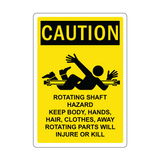 Decal - Rotating Shaft Hazard | Safety Decals