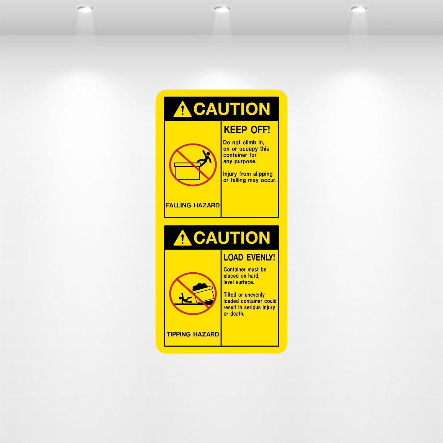 Decal - Tall Caution Keep off And Load Evenly | Safety Decals