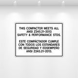ANSI compliance decal – This dumpster meets all ANSI standards – SafetyDecals.com