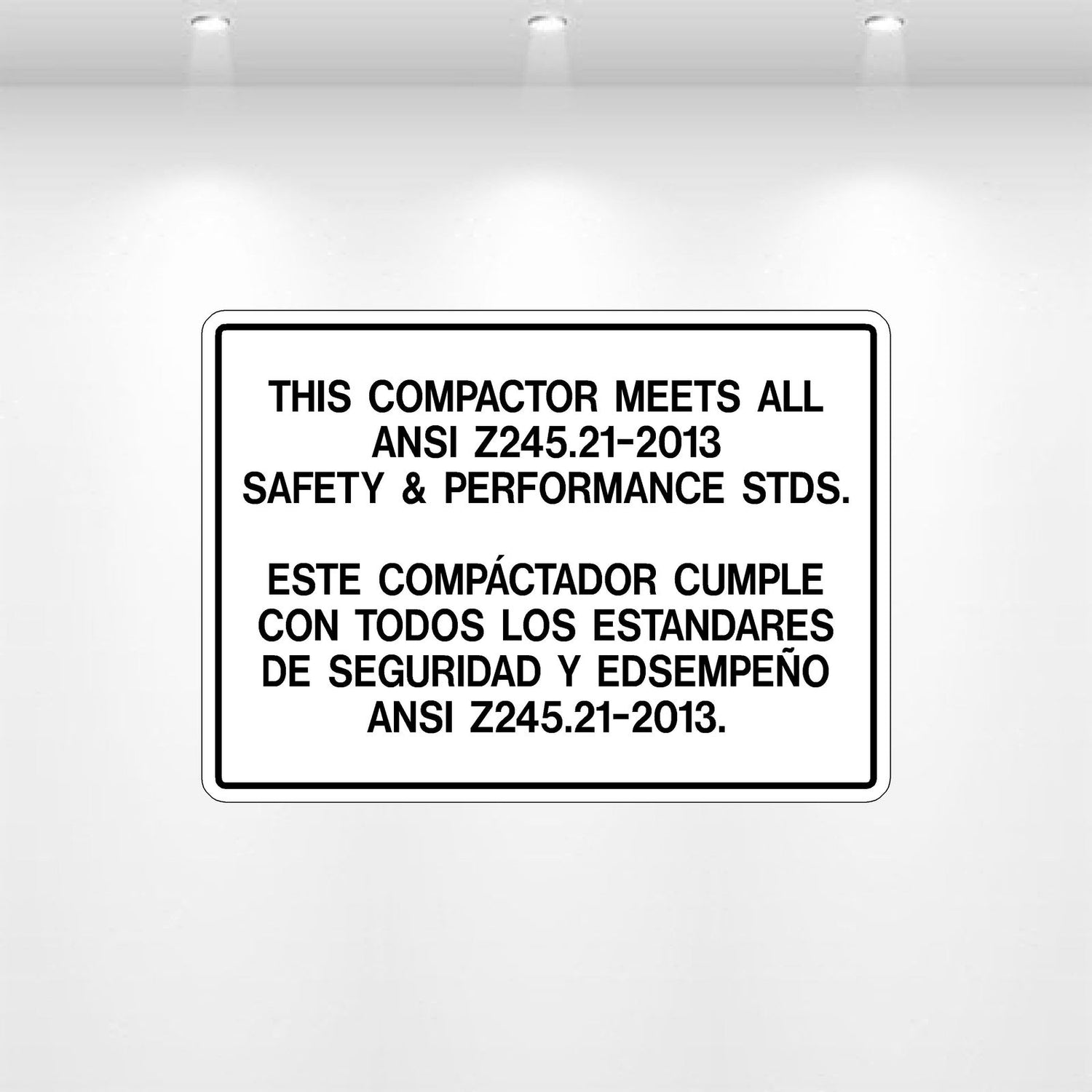 Decal - This Compactor Meets All ANSI | Safety Decals