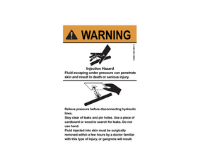 Screen With Inject Sticker Decal - Warning, Injection, with Symbols | Safety Decals