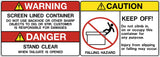 Decal - Warning Screen Lined, Danger Stand Clear and Caution Falling Hazard | Safety Decals