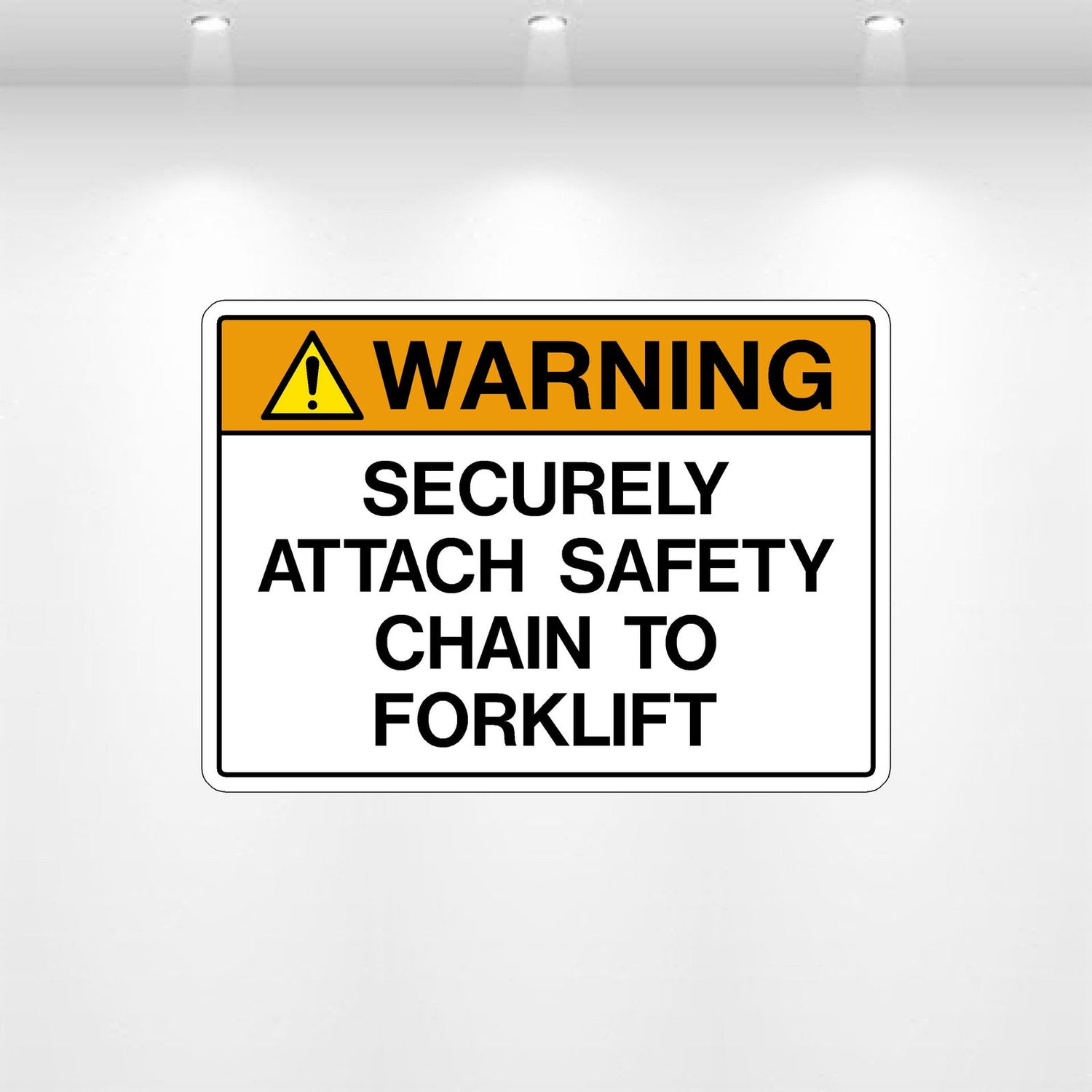 Decal - Warning Securely Attach Safety Chain | Safety Decals