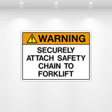 Decal - Warning Securely Attach Safety Chain | Safety Decals
