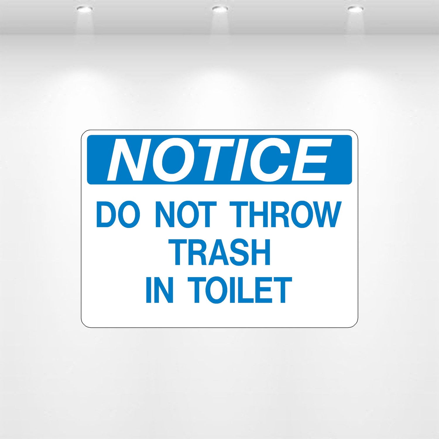 Do Not Throw Trash in Toilet vinyl decal 7x5 restroom signage