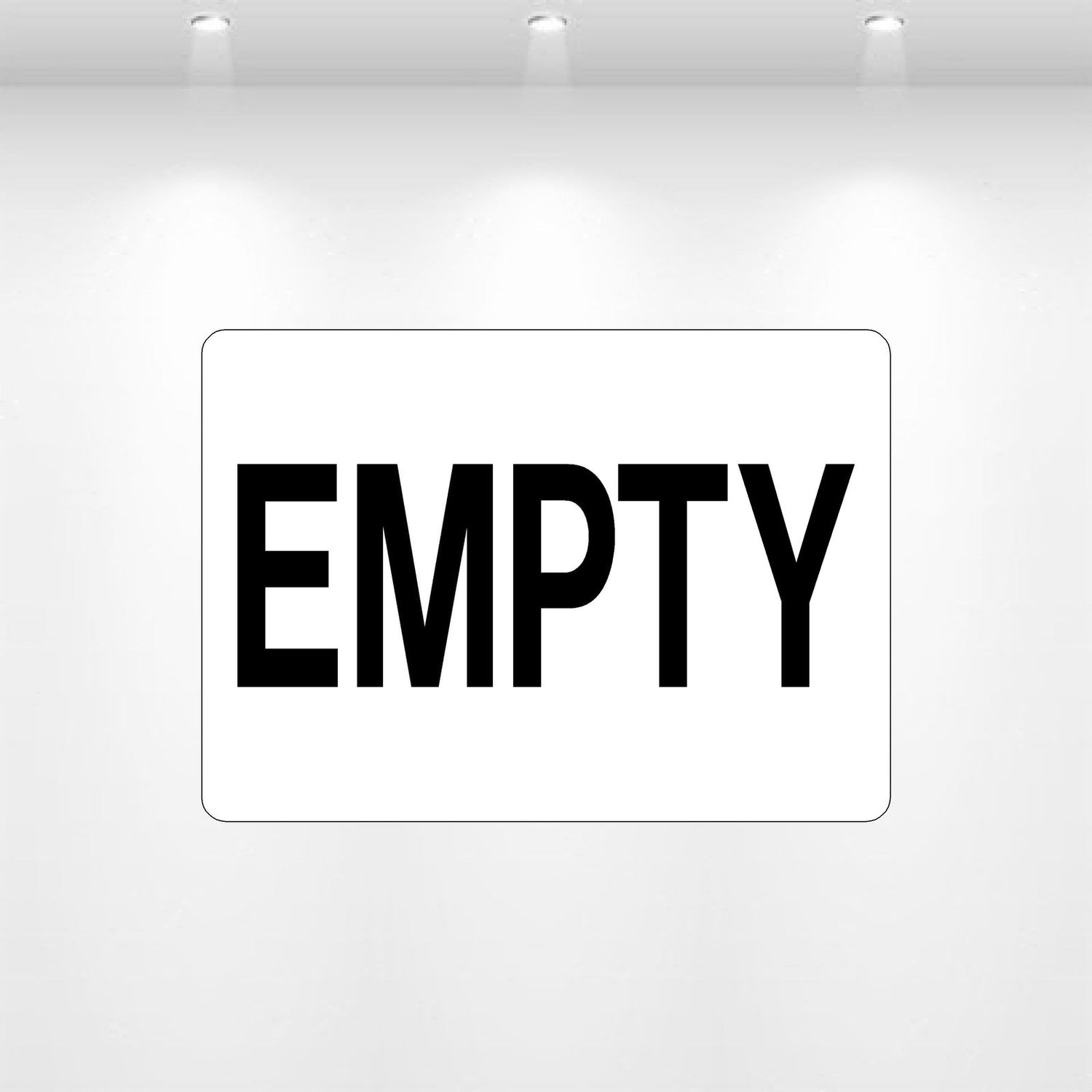EMPTY decal vinyl equipment label container bin tank status