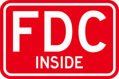 MUTCD-compliant FDC Inside Sign on .080 aluminum, 18x12 inches
