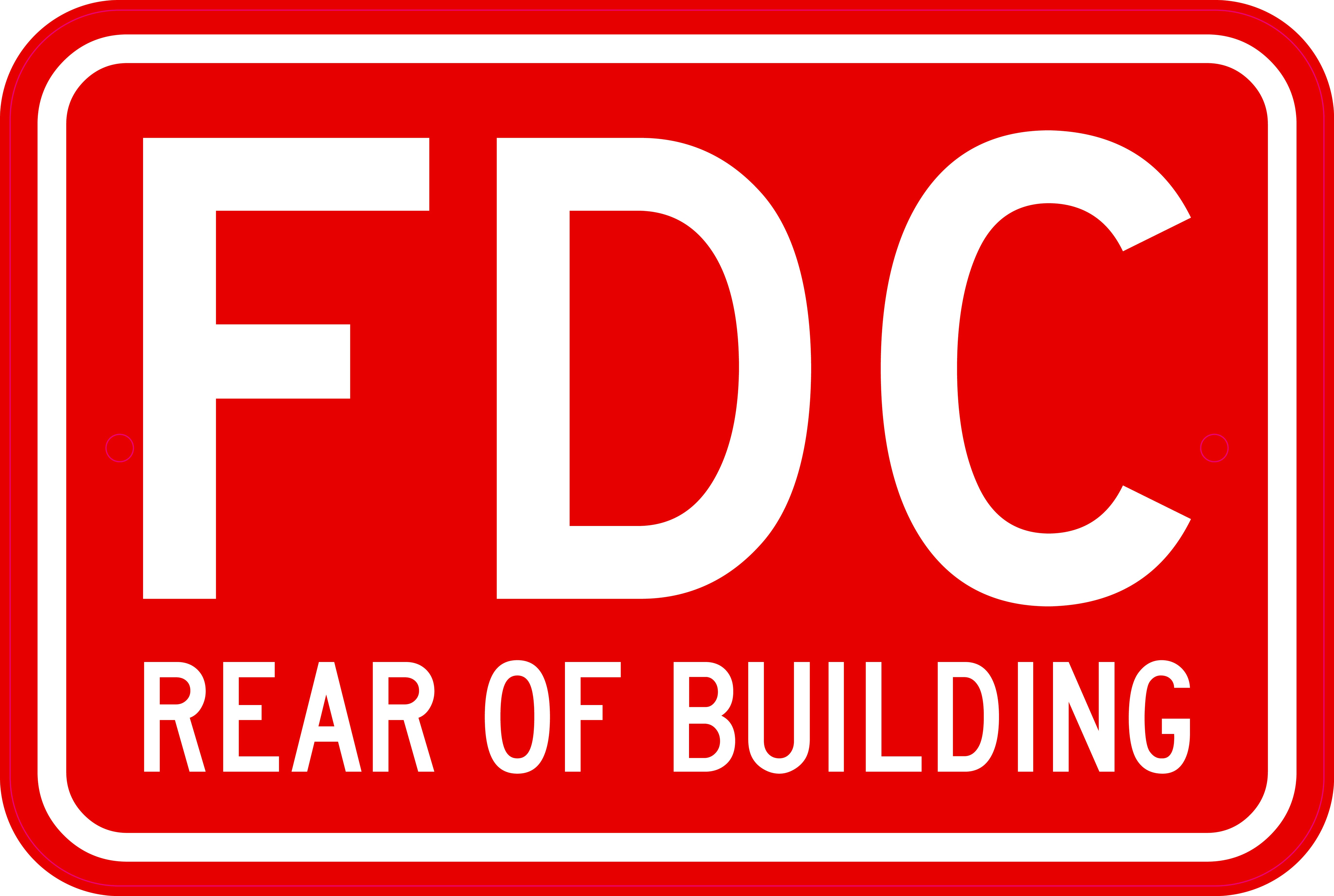 FDC Rear of Building Sign – NFPA Compliant | Safety Decals