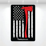 Firefighter Axe Flag Decal on ORAJET 3651 vinyl, 6x4 inches