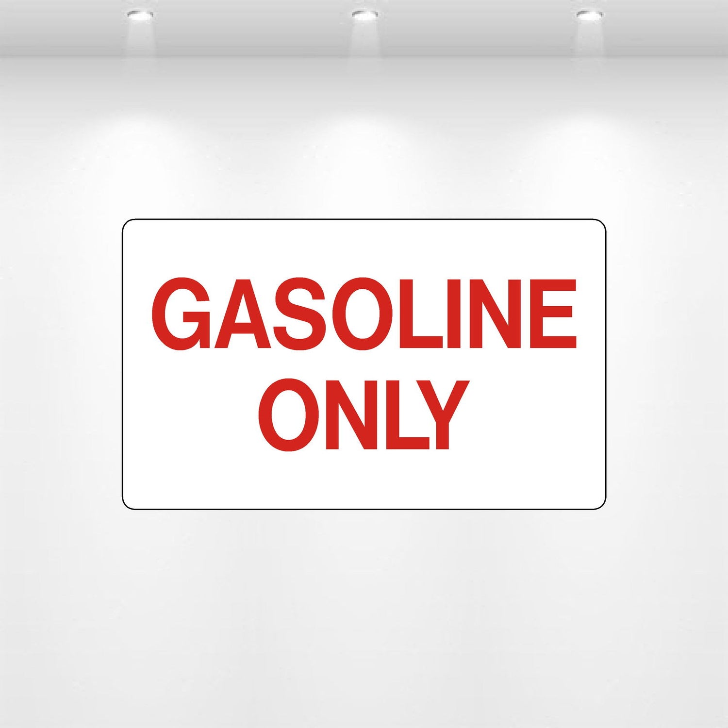 Gasoline Only decal vinyl safety label red black 5x3 equipment tank