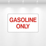 Gasoline Only decal vinyl safety label red black 5x3 equipment tank