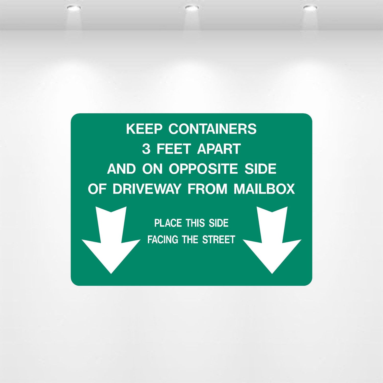 Keep Containers 3 Feet Apart decal – durable safety label for waste, recycling, and industrial containers