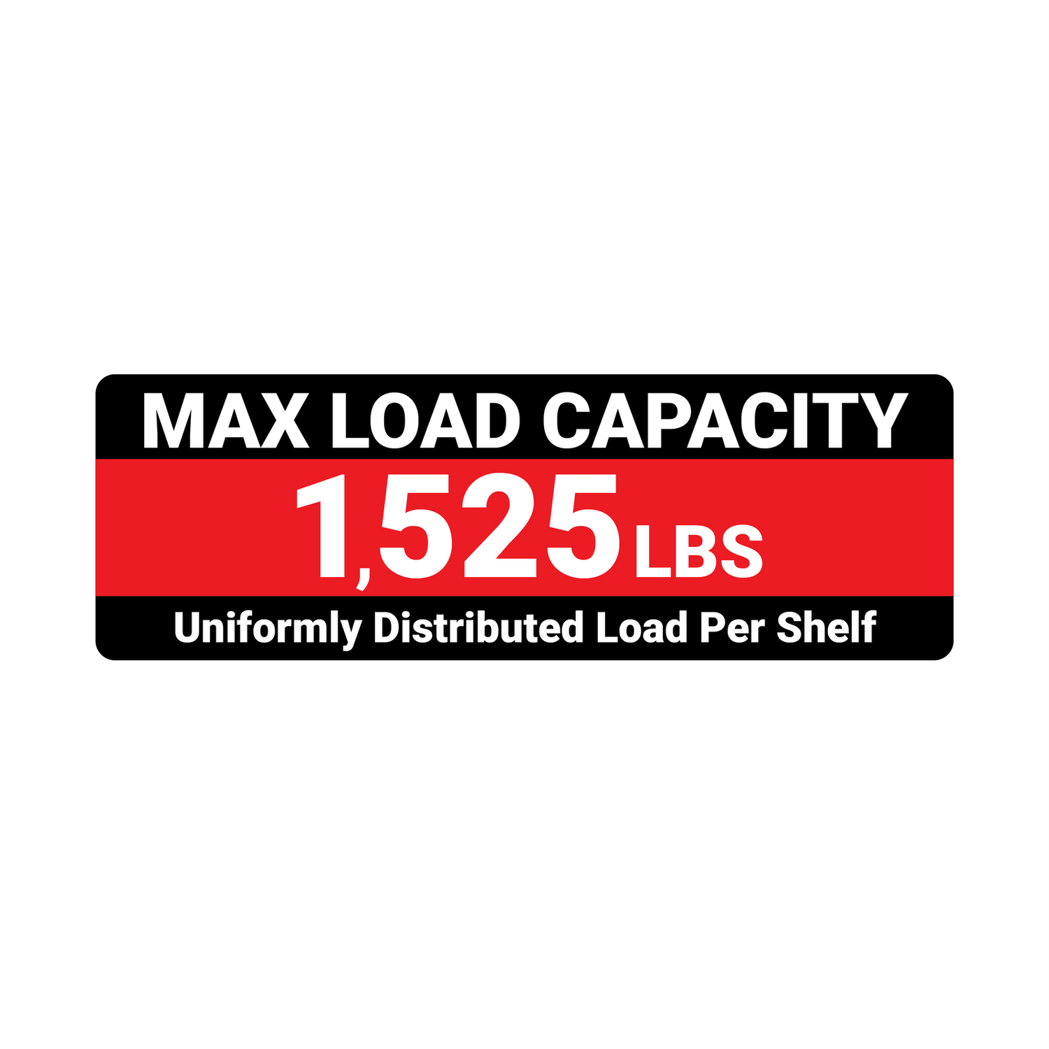 Max Load Shelf Decal - 1,525lbs | Safety Decals