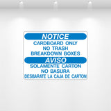 NOTICE: Cardboard Only decal – durable vinyl recycling sign for dumpsters, bins, and waste collection areas