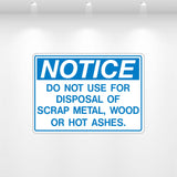 NOTICE: Do Not Fill – No Tires, No Drums, No Chemicals decal – durable vinyl label for dumpsters and industrial waste containers