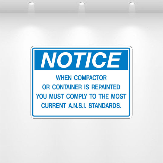 NOTICE: When Compactor Is Repainted Decal | Safety Decals