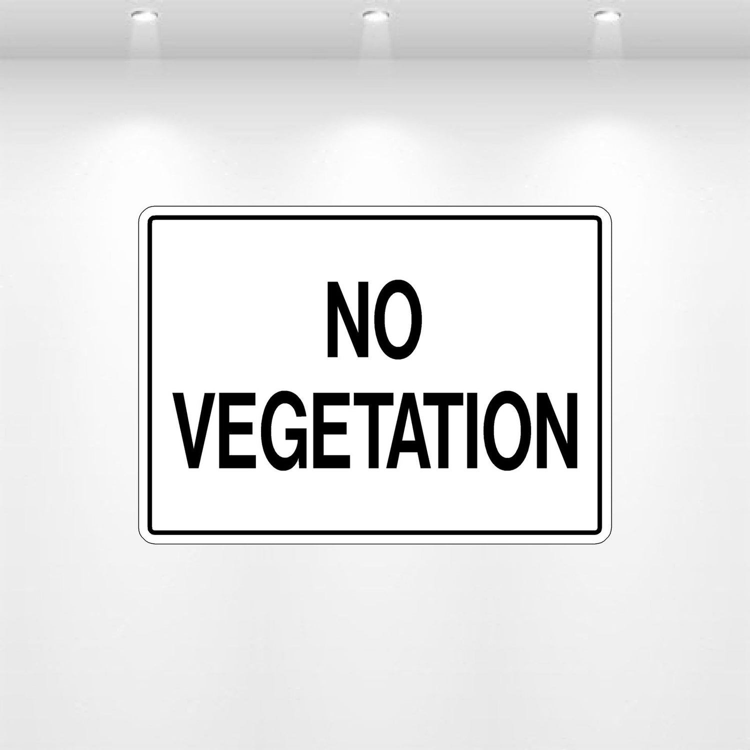 NO Vegetation decal – durable vinyl waste management sign for dumpsters, recycling, and yard waste containers