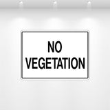 NO Vegetation decal – durable vinyl waste management sign for dumpsters, recycling, and yard waste containers