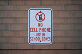 12x18 inch 'No Cell Phone Use' sign with high-visibility prismatic material
