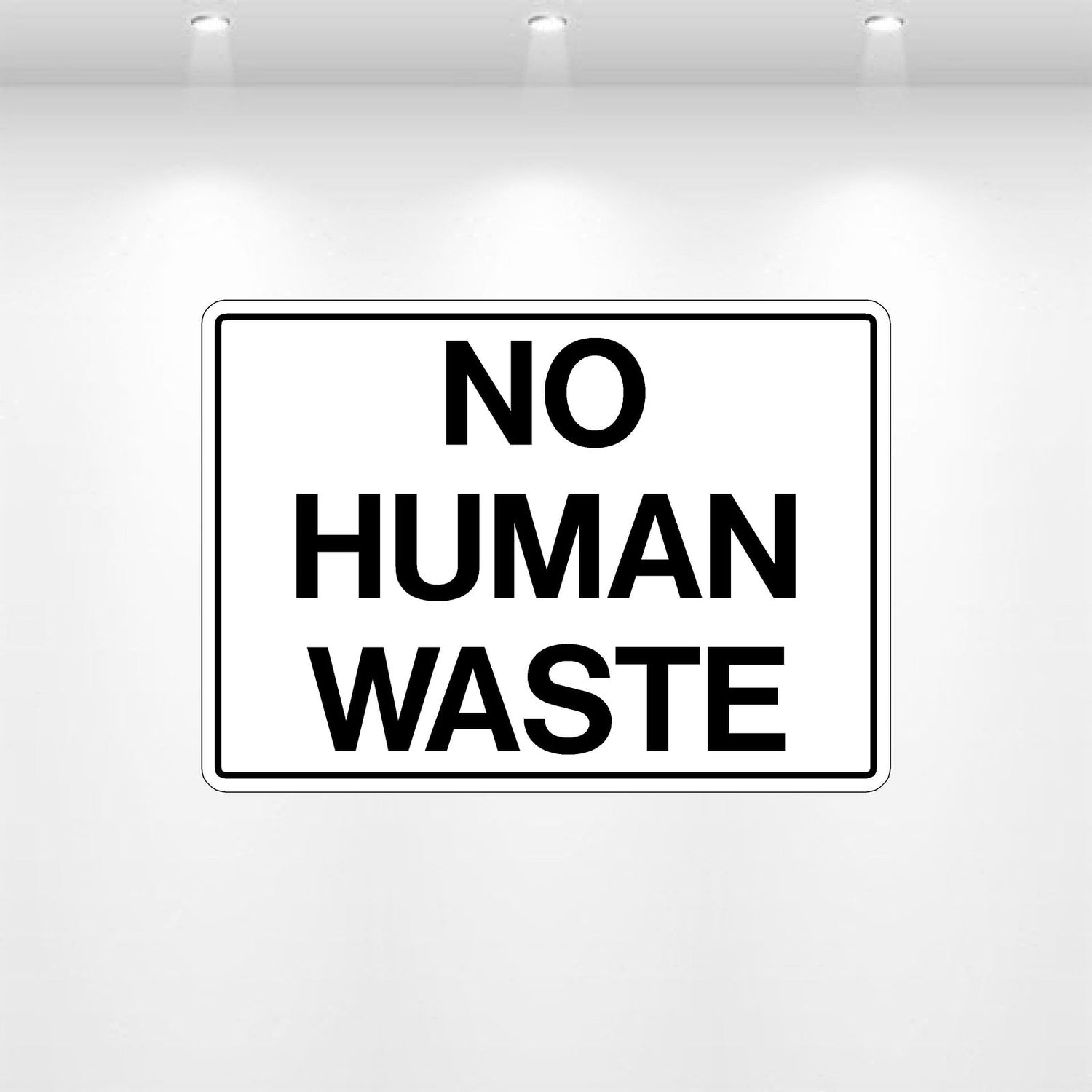 No Human Waste decal – waste disposal safety sign for dumpsters and construction sites