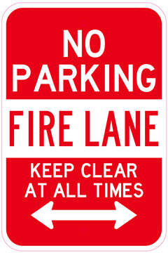 No Parking Keep Clear Sign – Red and White Safety Sign for Fire Lanes or Emergency Access