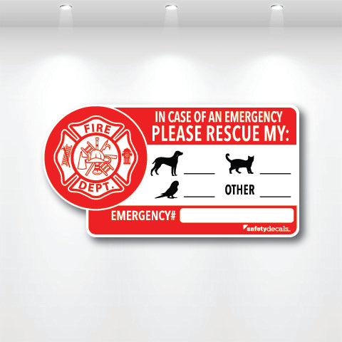 Rescue My Animals Decal – Safety Decals
