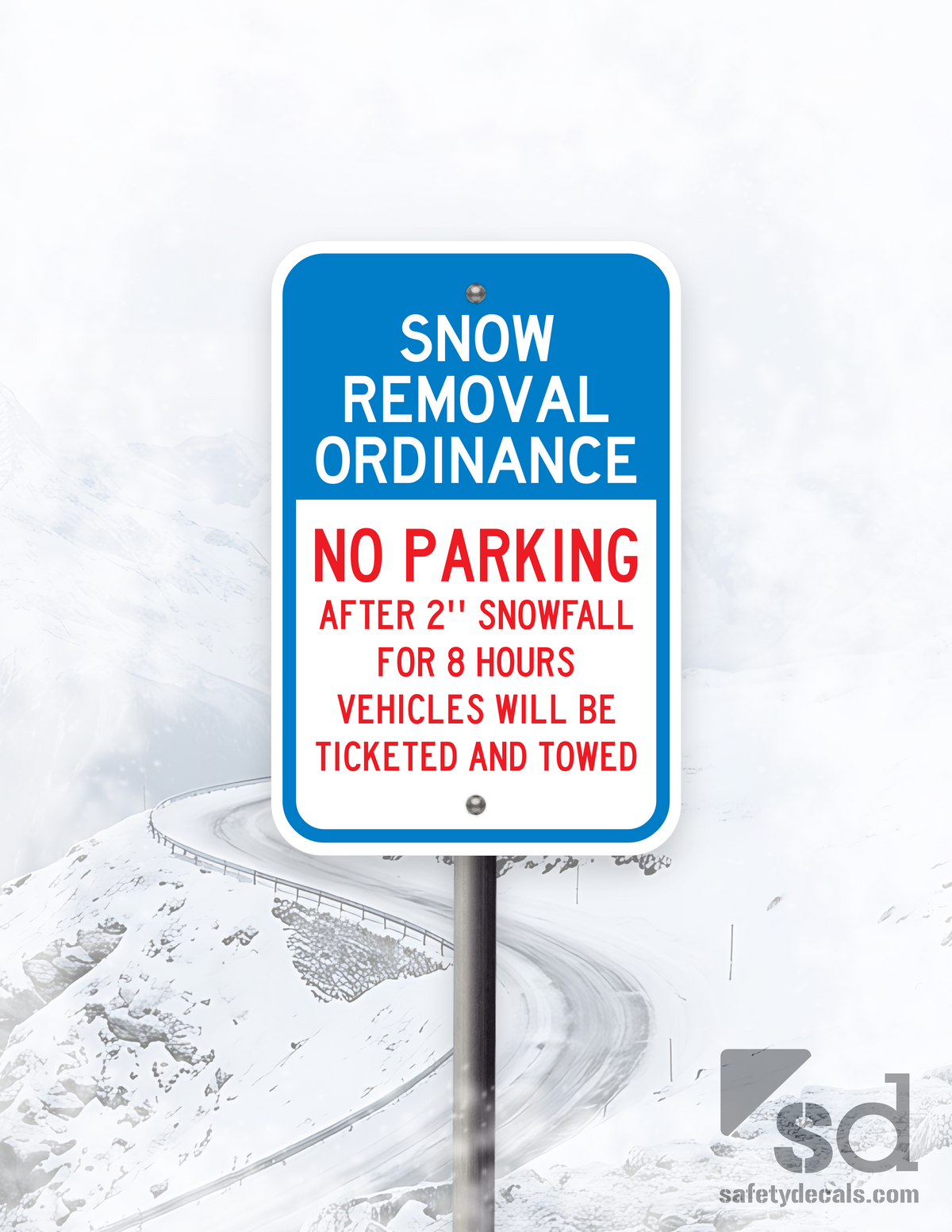 12x18 Snow Removal Ordinance No Parking after 2in Snow