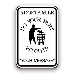 Sign - Adopt-A-Mile Do Your Part Pitch-In | Safety Decals