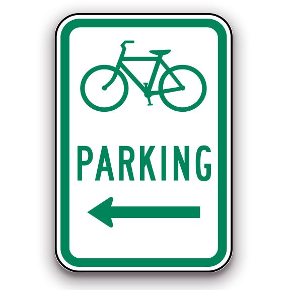Sign - Bicycle Parking Left Arrow - Symbol | Safety Decals