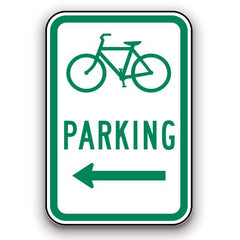 Sign - Bicycle Parking Left Arrow - Symbol | Safety Decals