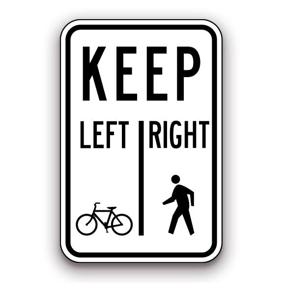 Sign - Bicycles-Pedestrians Keep Left-Right - Symbols | Safety Decals