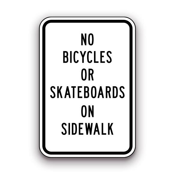 Sign - No Bicycles or Skateboards on Sidewalk | Safety Decals