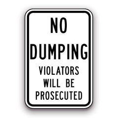 Sign - No Dumping Violators will be Prosecuted | Safety Decals