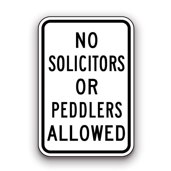 Sign - No Solicitors or Peddlers Allowed | Safety Decals