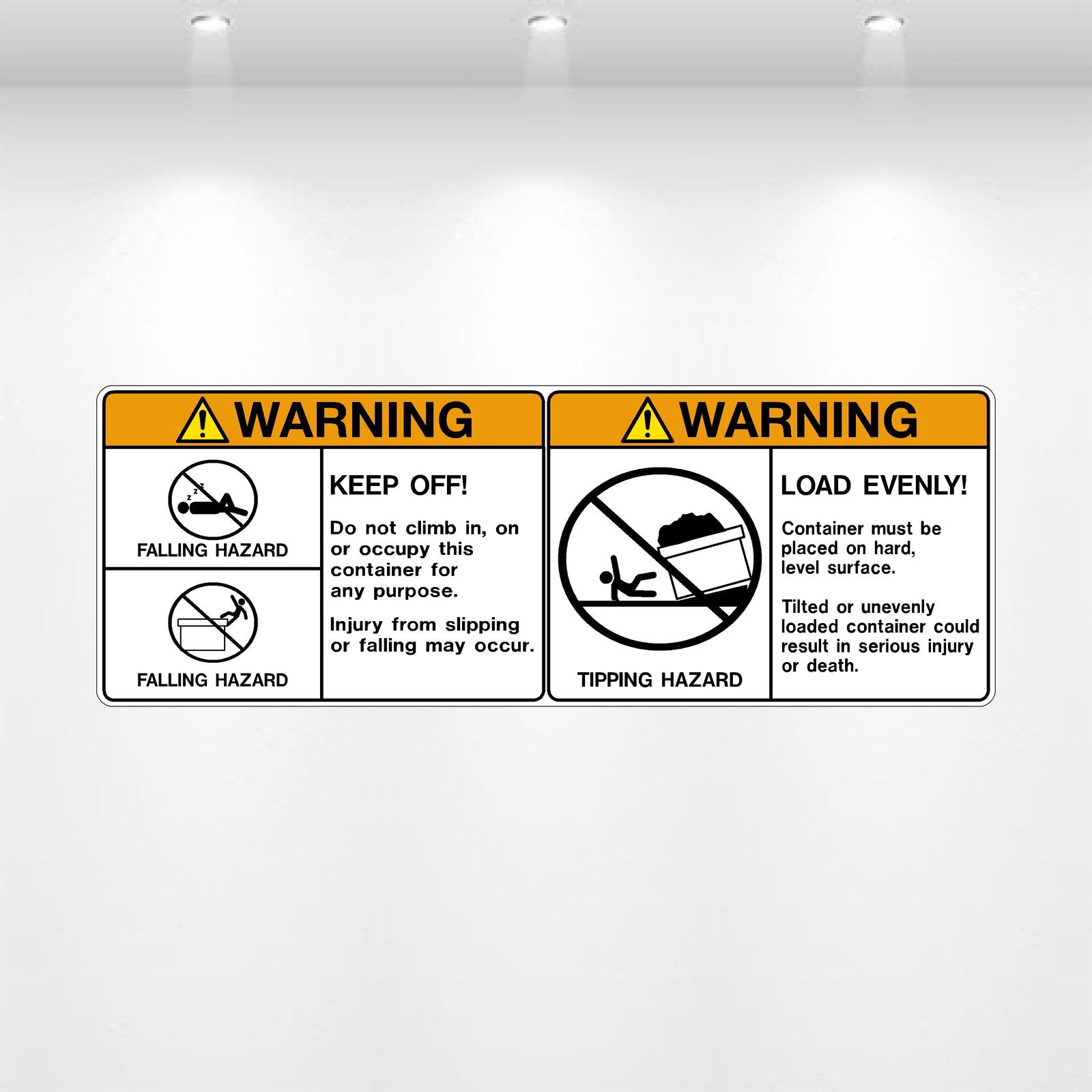 Falling Load Stickers Keep Off & Load Evenly Warning Decal | Safety Decals
