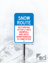 12x18 Snow Route Sign
