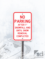 12x18 No Parking After 1in of Snow