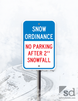 12x18 Snow Ordinance No Parking after 2in Snow
